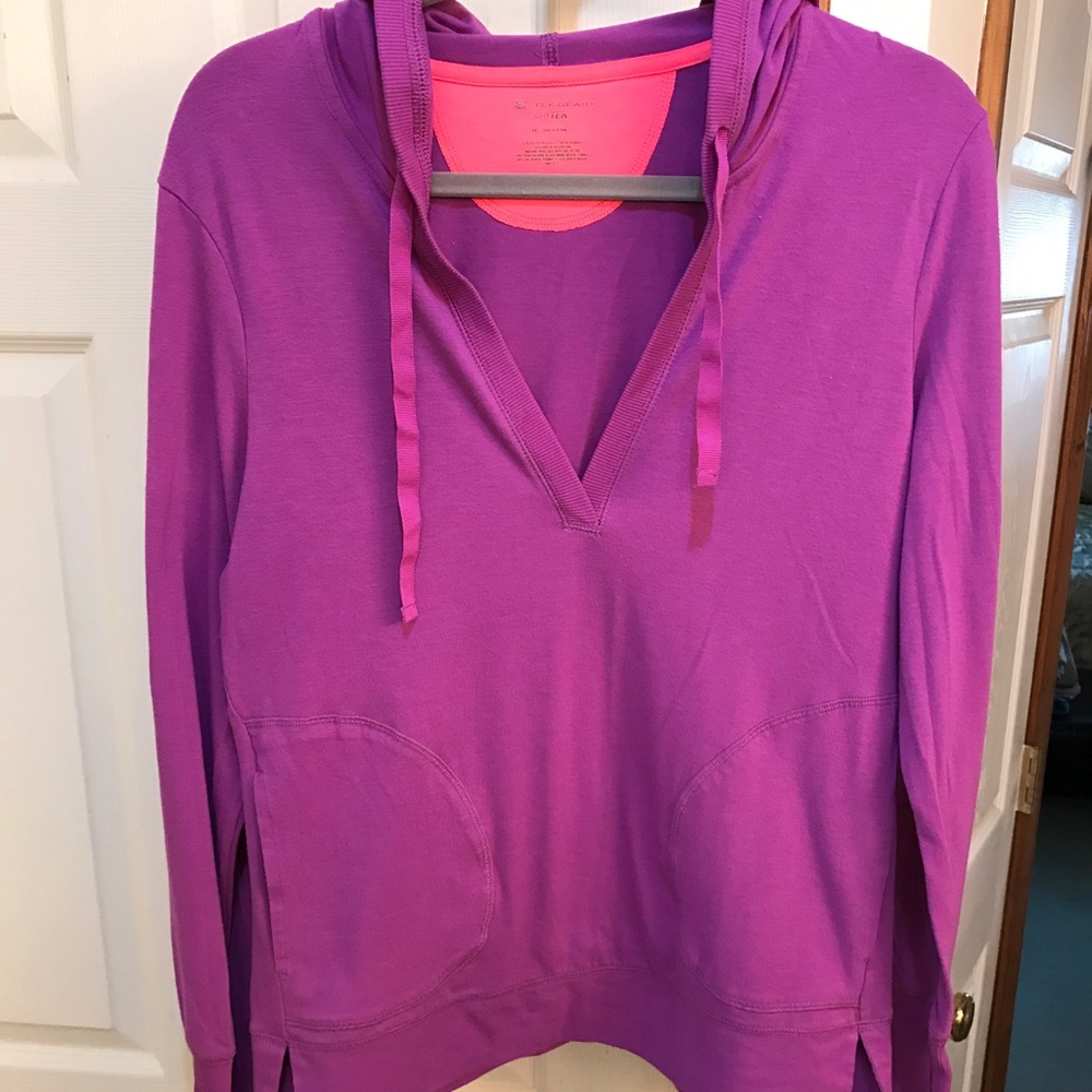 tek gear Bright Purple Hooded Pullover with Pink Neck Lining